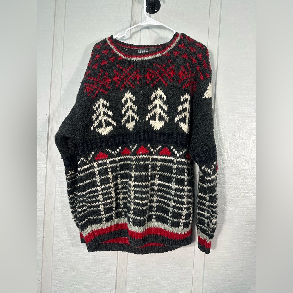 INC Vintage Multicolored Hand Knit Sweater Size XL EUC